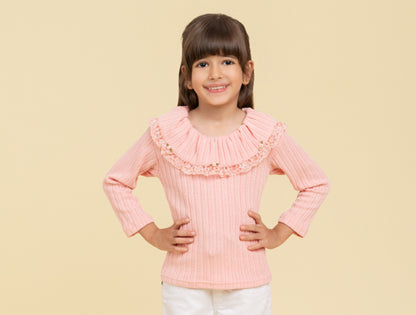 Light pink top with lace
