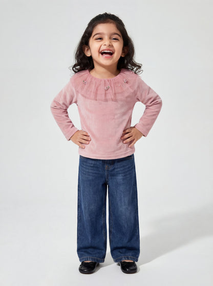 Peach super soft top with net detailing (050)