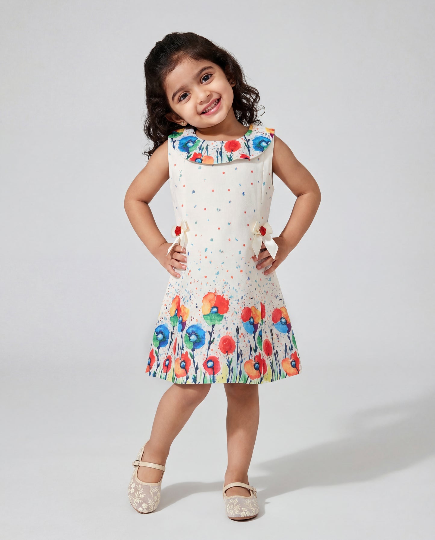 Floral print dress with cowl neck (SS26-#019)