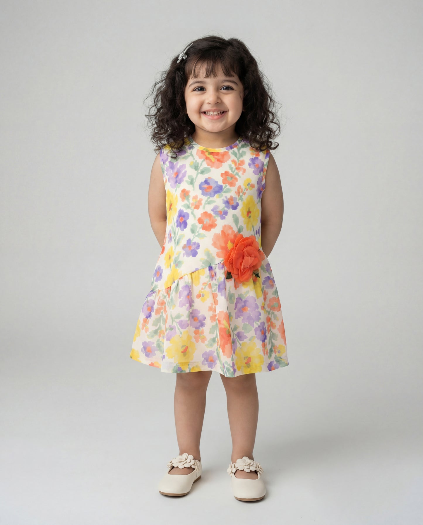 Multicolour sundress with cute flower