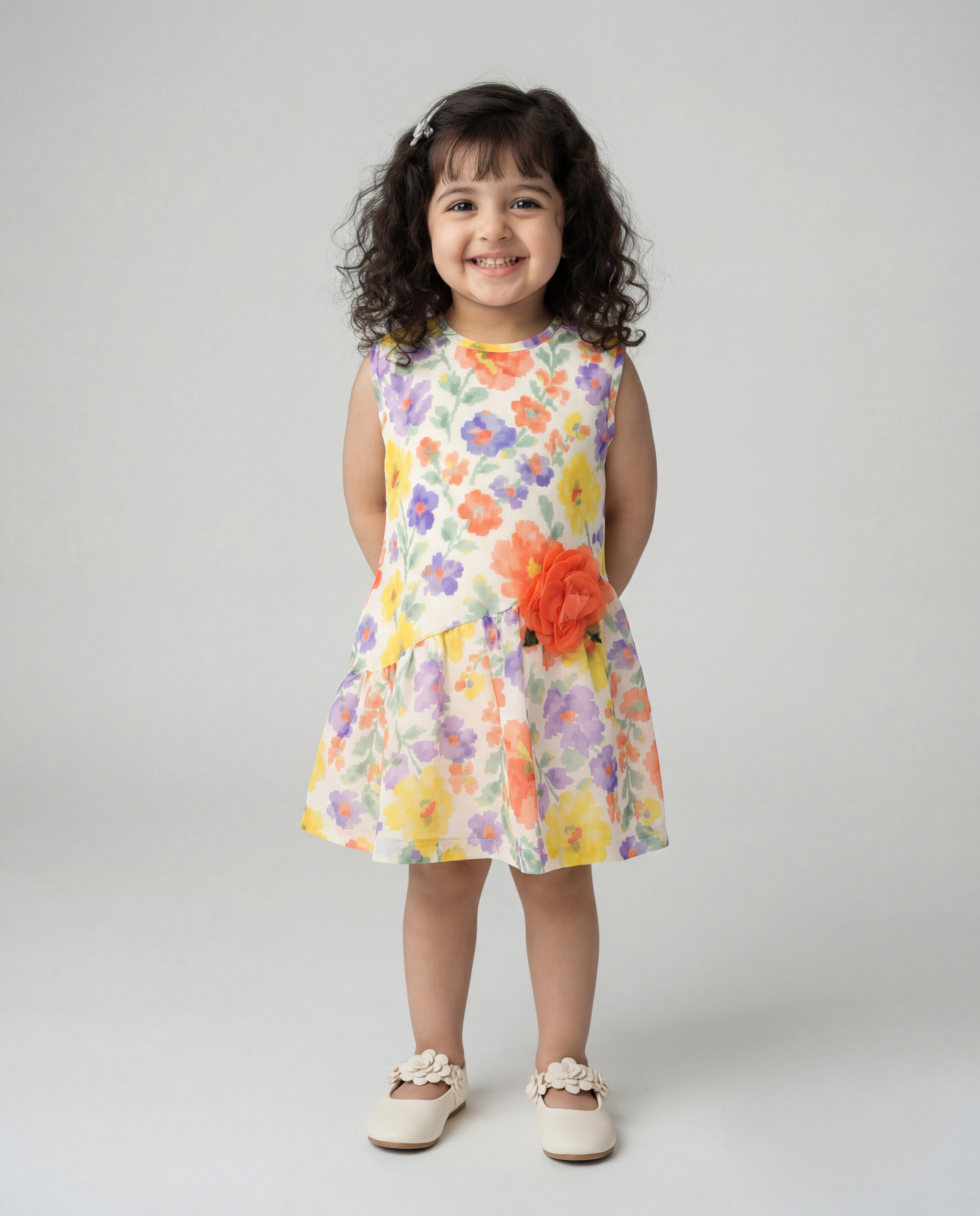 Multicolour sundress with cute flower