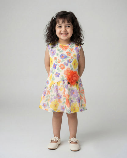 Multicolour sundress with cute flower