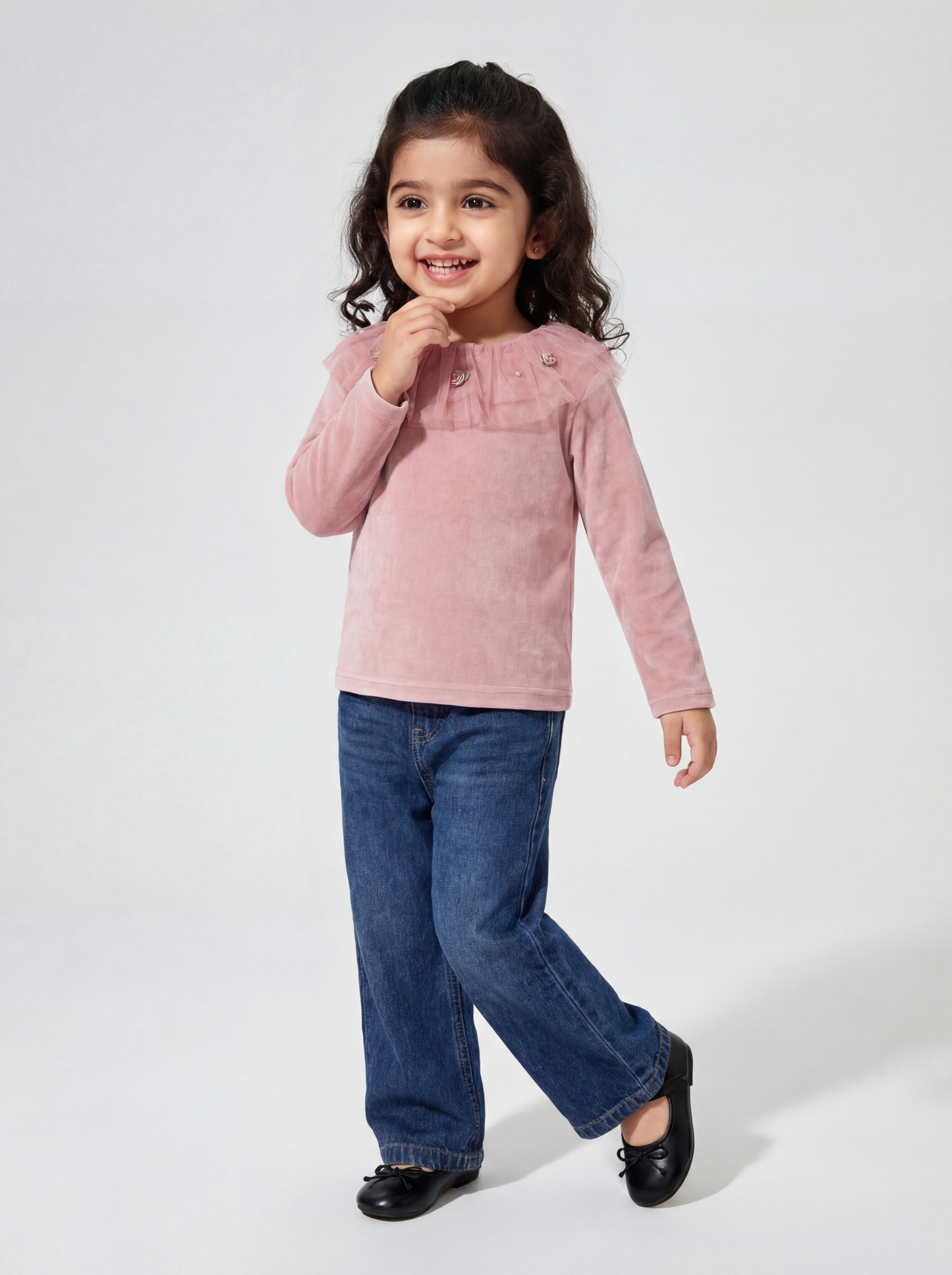 Peach super soft top with net detailing (050)