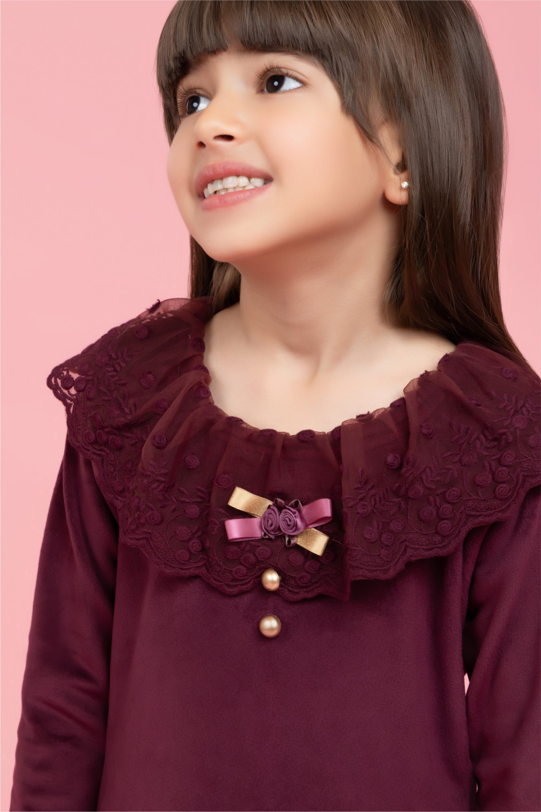Wine fancy lace top