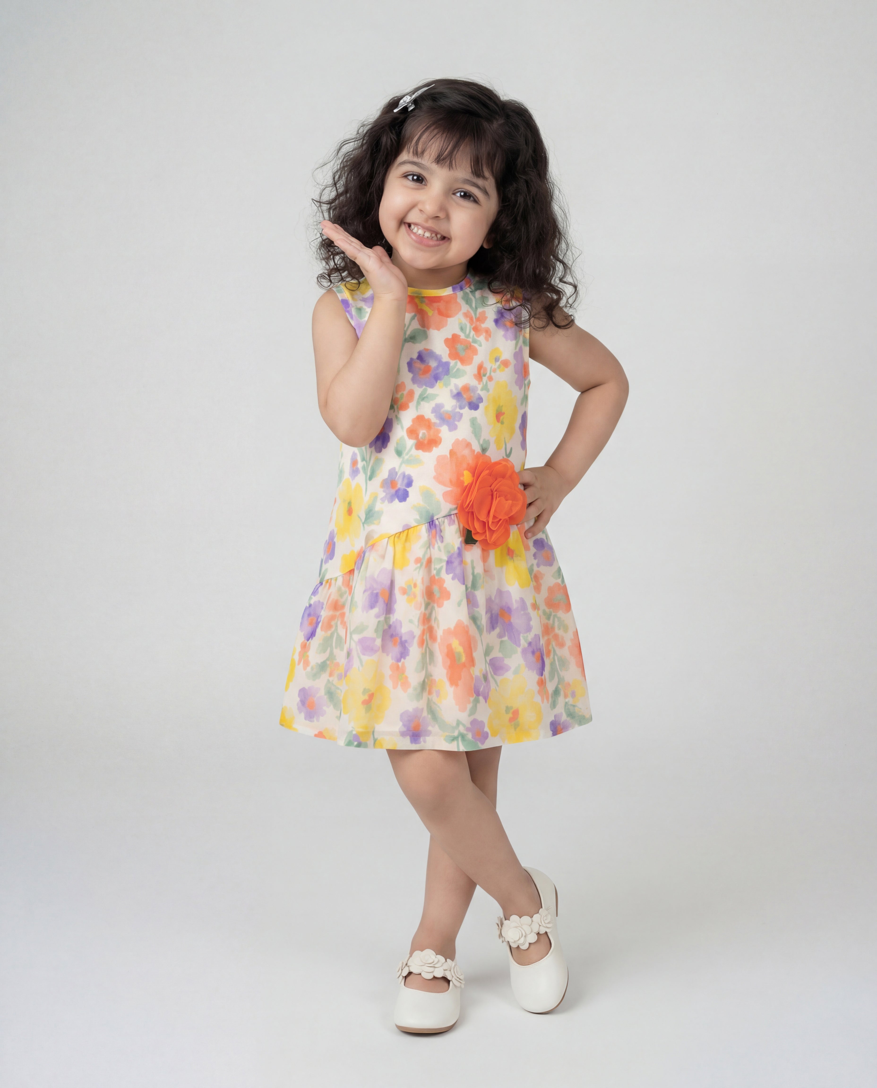 Multicolour sundress with cute flower