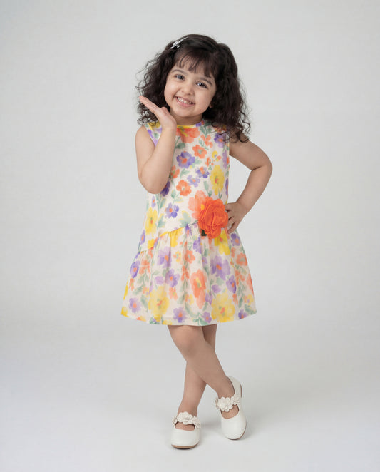 Multicolour sundress with cute flower (SS26-#018)
