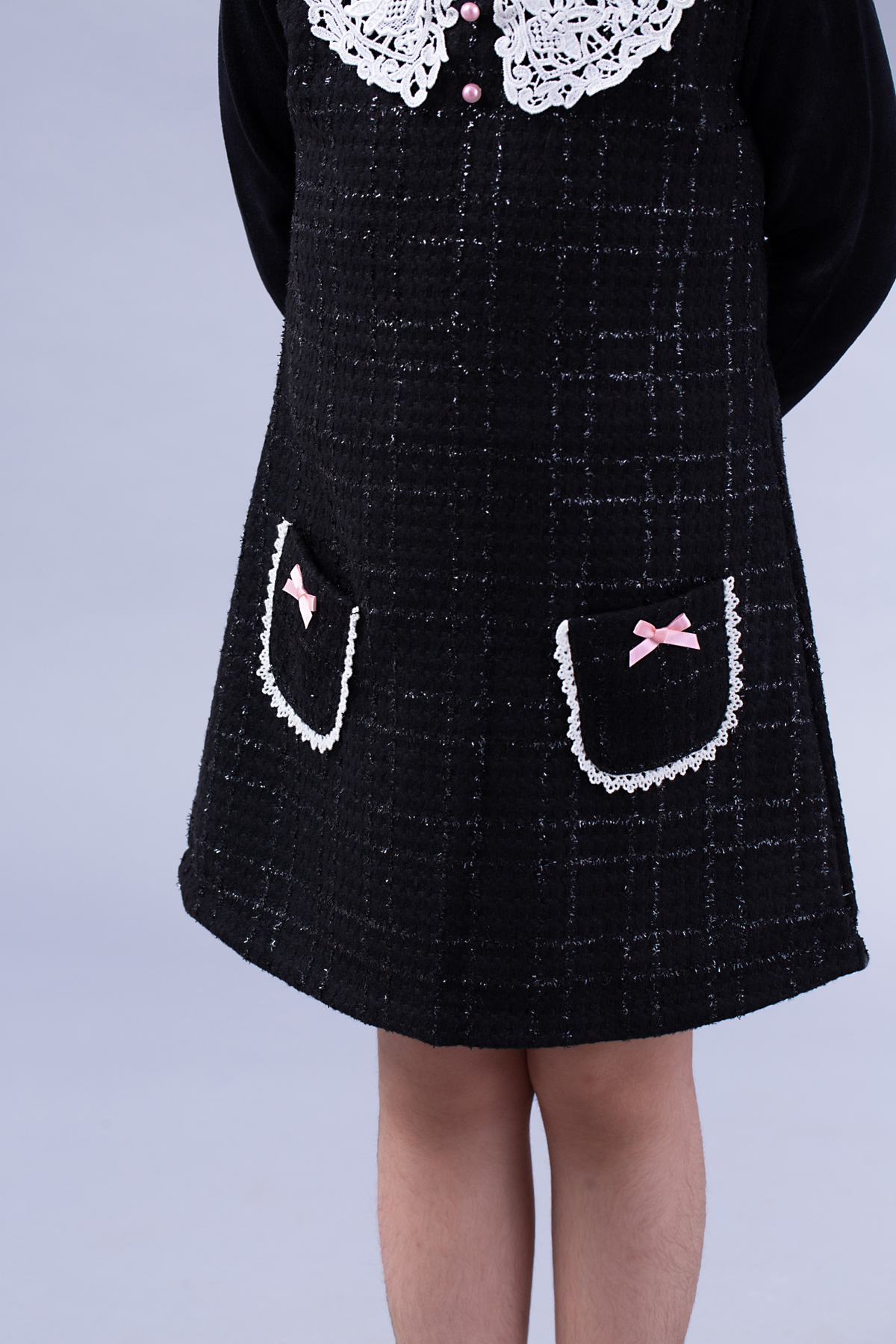 Black (Two piece) dress with white collar