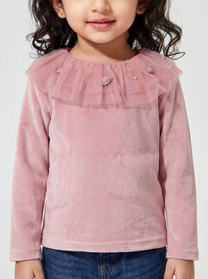 Peach super soft top with net detailing (050)