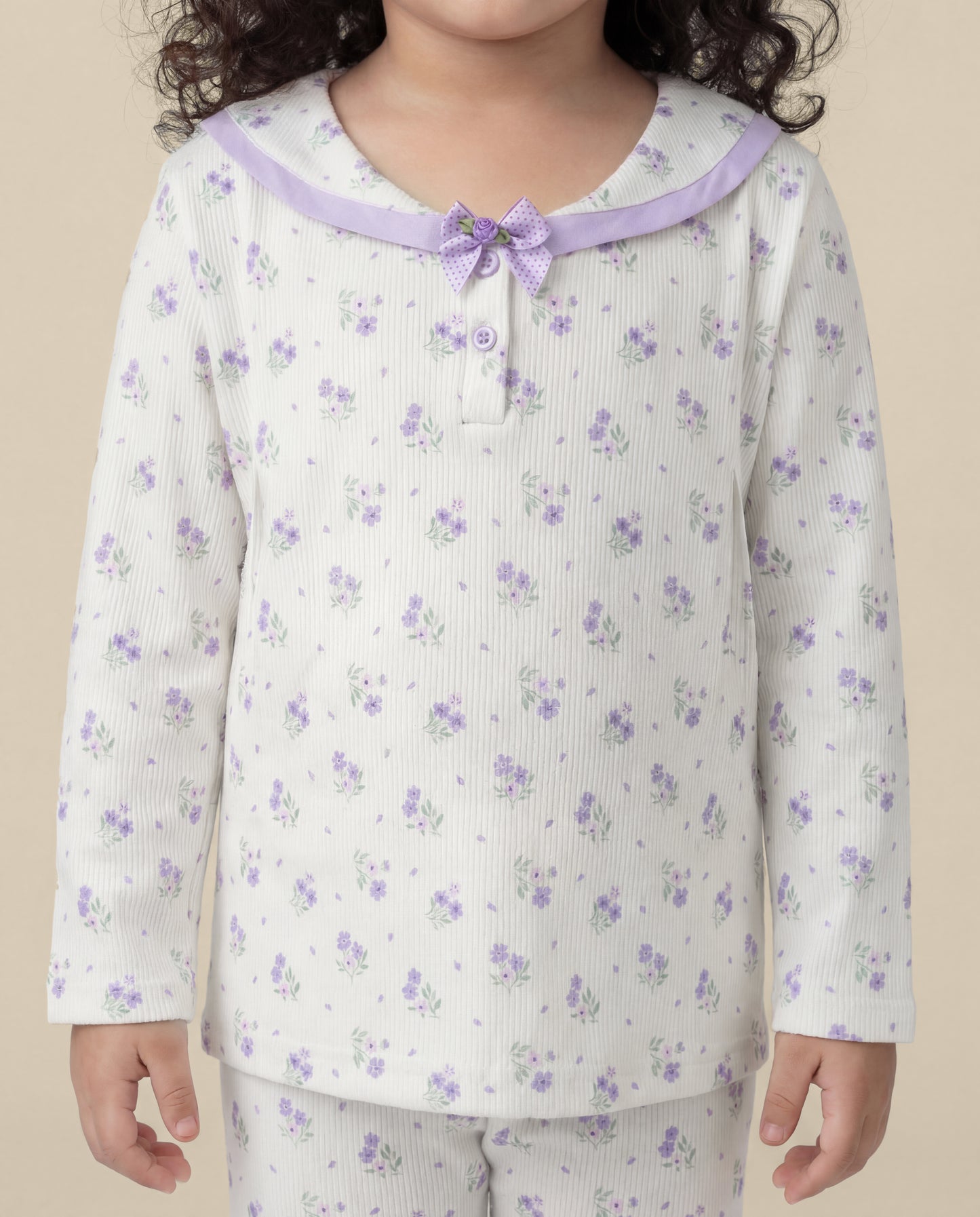 Butter soft Purple printed nightsuit (SS26-#024)