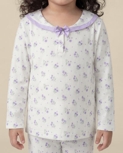 Butter soft Purple printed nightsuit (SS26-#024)