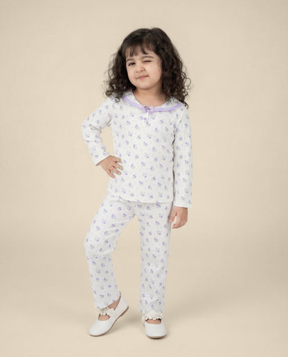 Butter soft Purple printed nightsuit (SS26-#024)