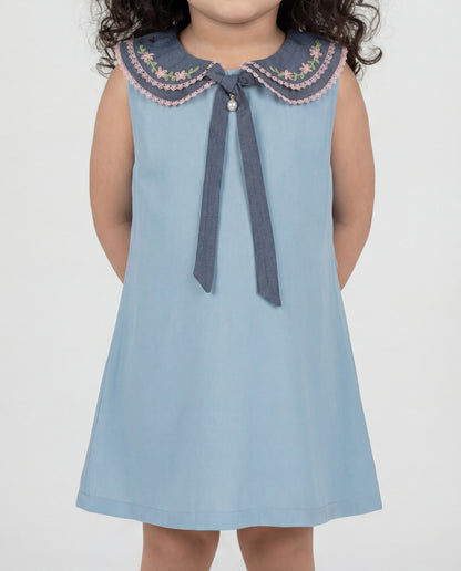 Denim dress with hand embriodery (SS26-#020)