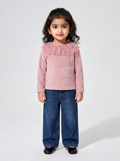 Peach super soft top with net detailing (050)