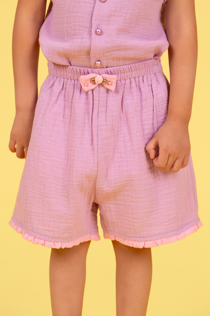 Lilac Shorts Set