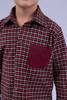 Maroon and cream check shirt