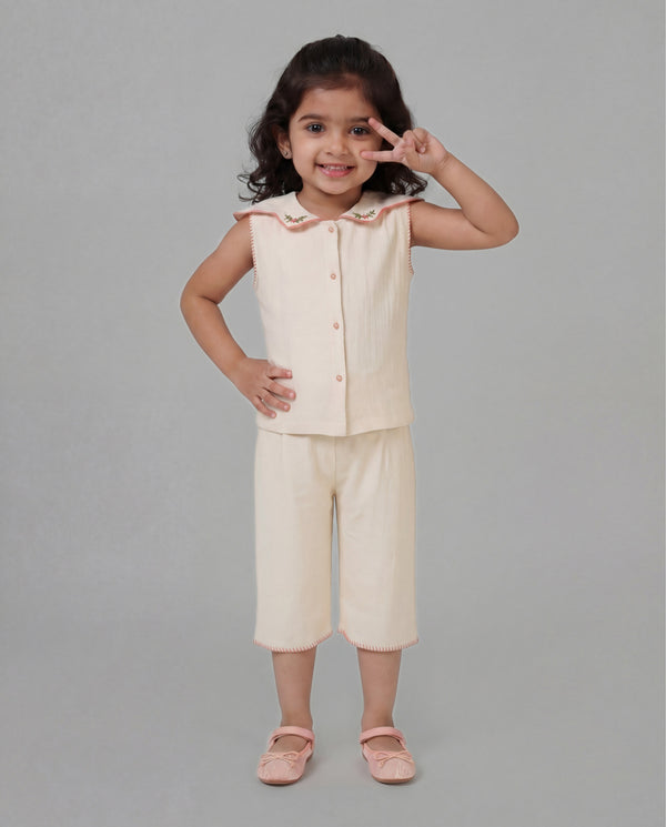 Cotton co-ord with hand embroidery(SS26-#035)