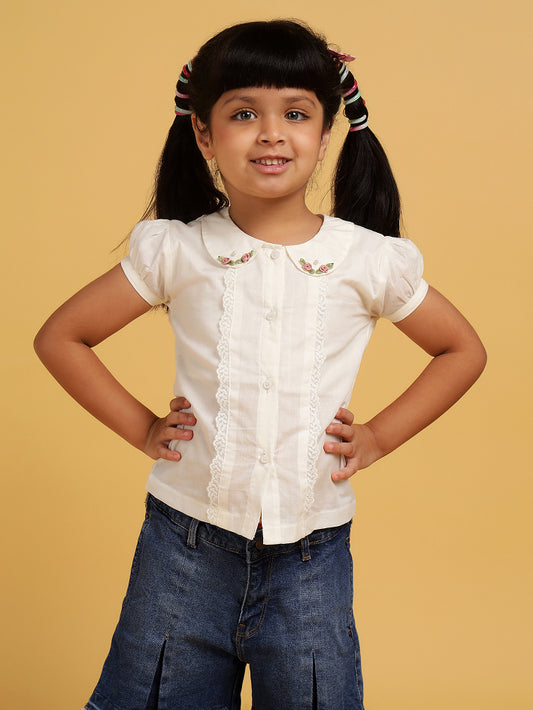 Cream formal top