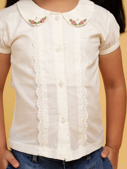 Cream formal top