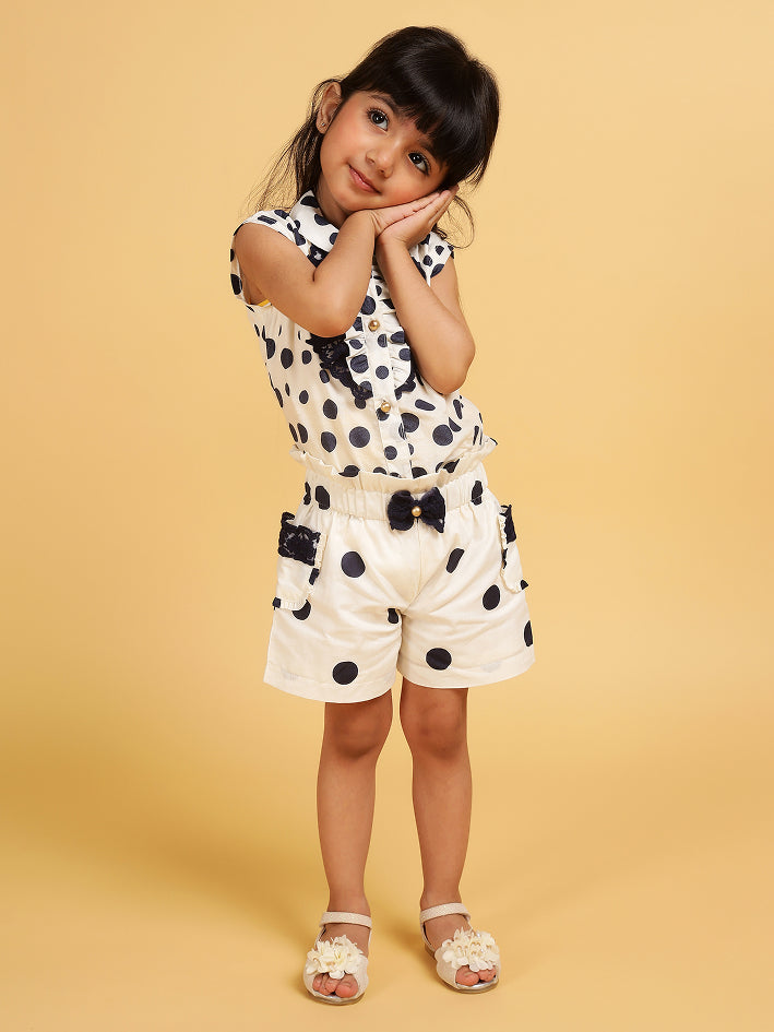 Polka dot co-ord set with lace