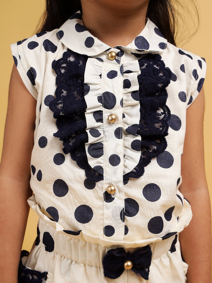 Polka dot co-ord set with lace