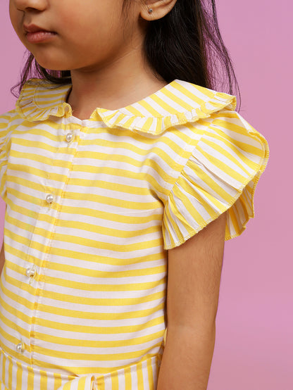 Yellow stripe sunshine skirt set