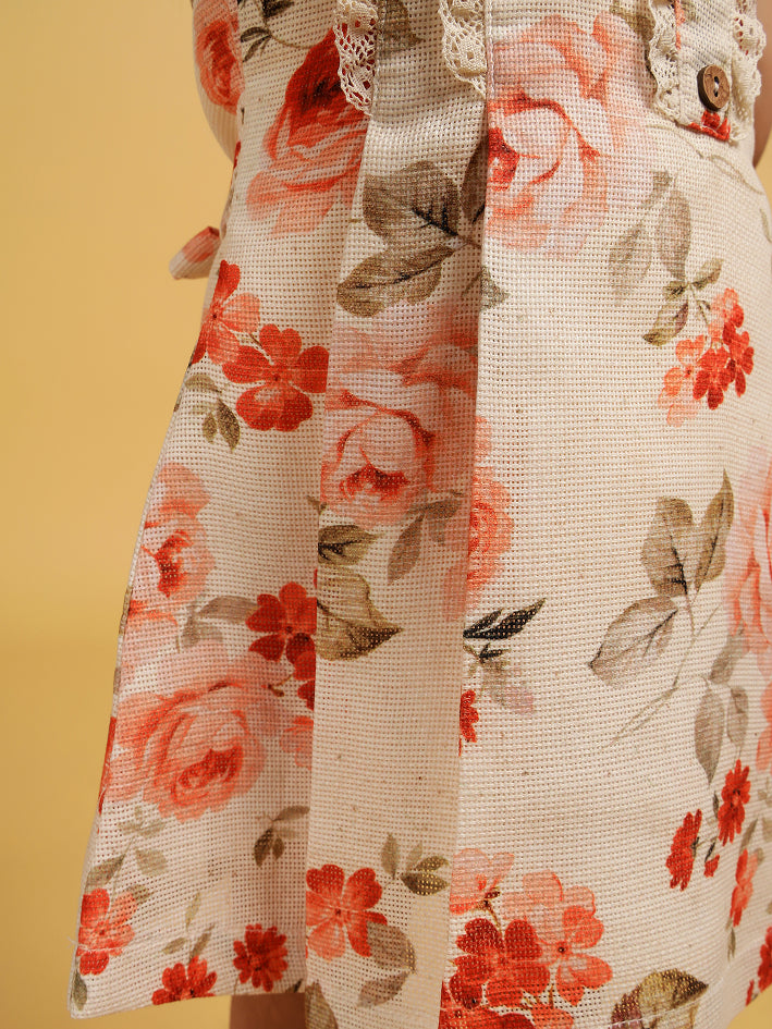 Peach and cream printed sundress