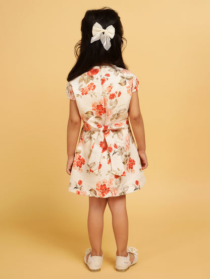 Peach and cream printed sundress
