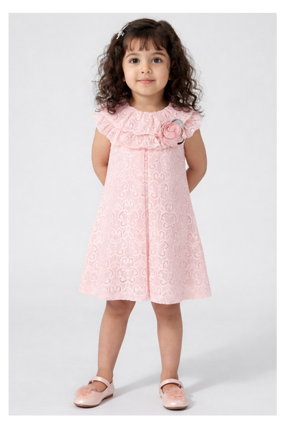 Peach net dress
