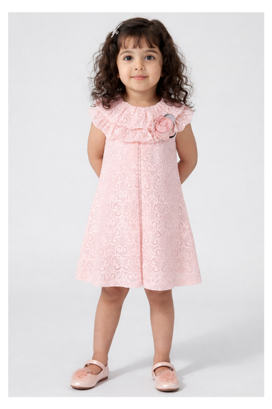Peach net dress