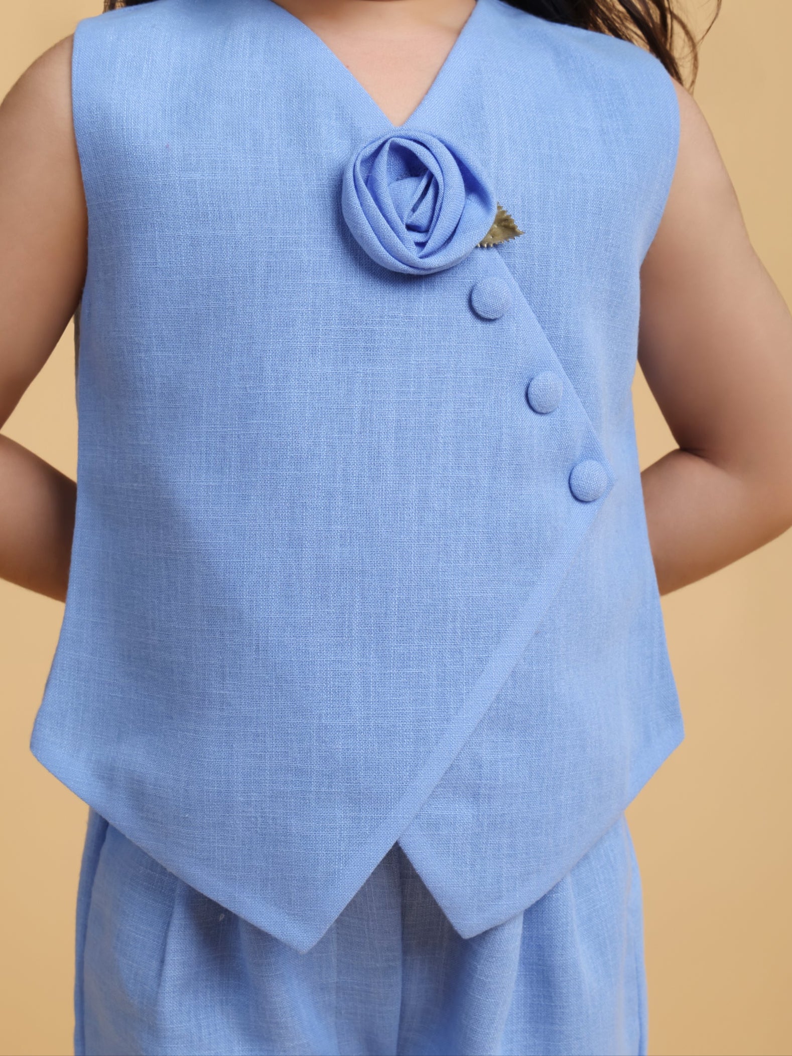 Formal Blue linen Co-ord Set