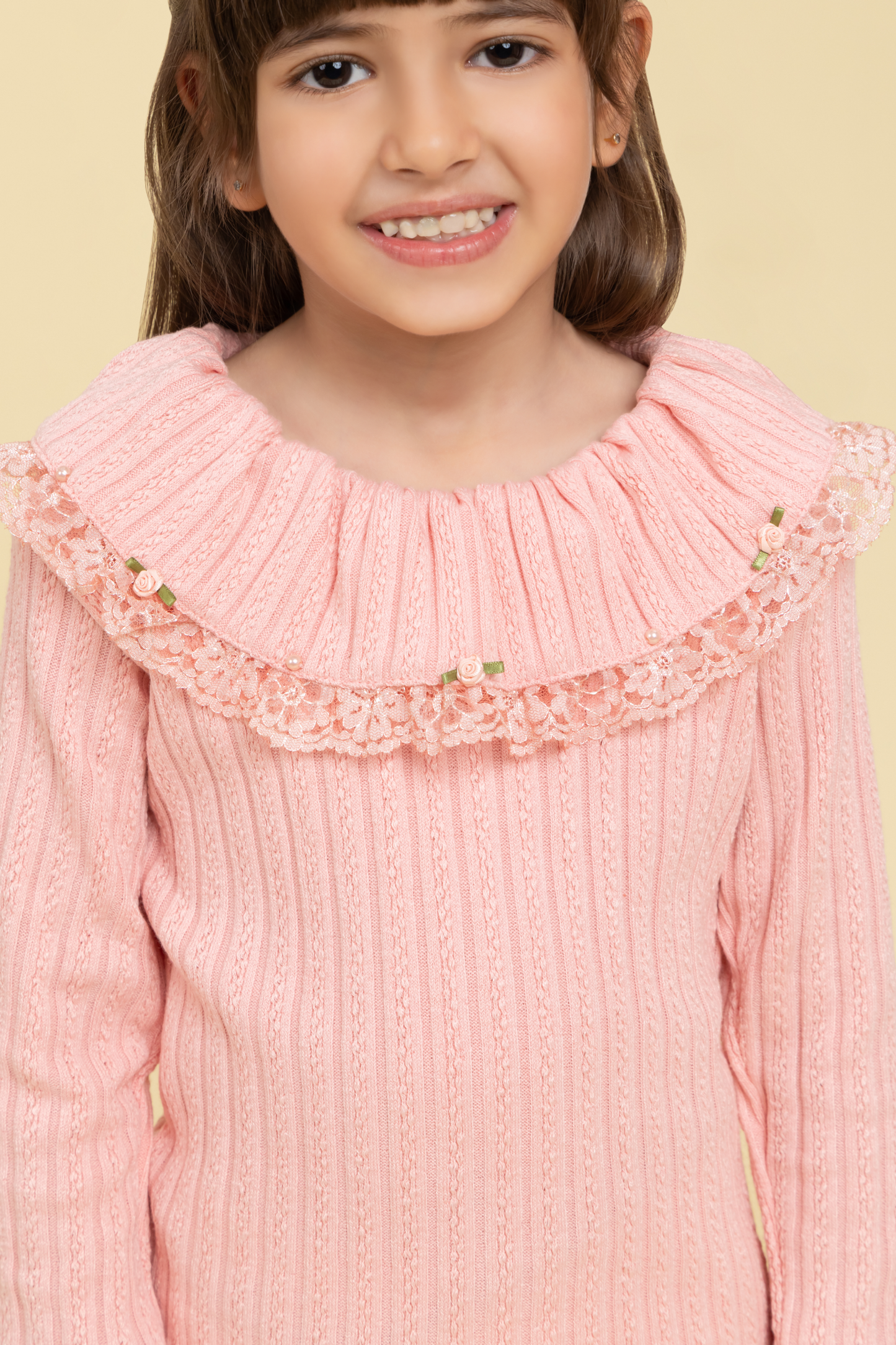 Light pink top with lace